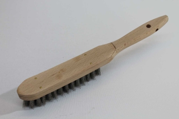 Drahtbürste 3-reihig, 29 cm, Edelstahldraht gewellt